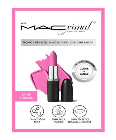 Mac MACximal Sleek Satin Lipstick konik Saten Biti li Ruj-SAINT GERMAIN 3.5GM