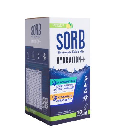 SORB - Electrolyte Drink Mix - Electrolyte Vitamin And Mineral - Lemon Lime - Contains 10 Stick Sachets. - Buy Online on GoSupps.com