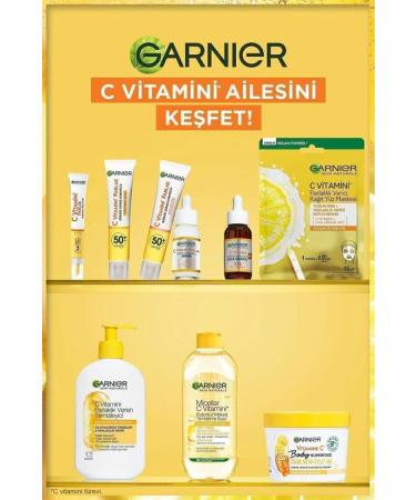 Garnier Vitamin C Bright Daily UV Sun Face Cream Spf50 Luminous Texture 40ml + Quilted Makeup Bag - Buy Online on GoSupps.com