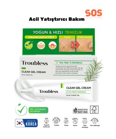 Troubless Clear Gel Cream Anti-Acne and Pimple Soothing Gel Cream 15 ml