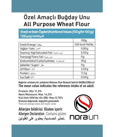 NORA FLOUR Special Purpose Wheat Flour 1 Kg 6 Pieces (VEGAN) - Buy Online on GoSupps.com