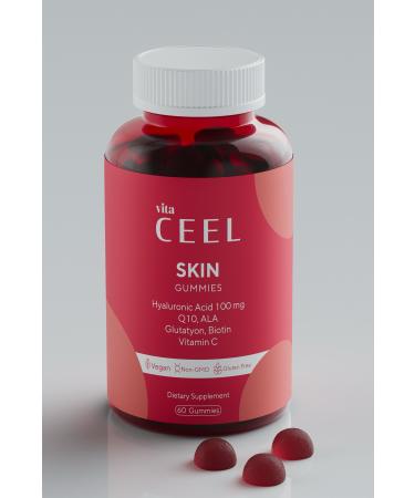 Vita Ceel Skin Vitamin Chewable Vegan Gummy Hyaluronic Acid Vitamin C Glutathione Q10 Ala Biotin - Buy Online on GoSupps.com