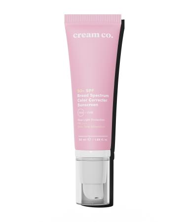 Cream Co. Spf 50 Cc Tinted Sunscreen | Brightening Anti-Blemish Skin Tone Equalizer | All Skin Types