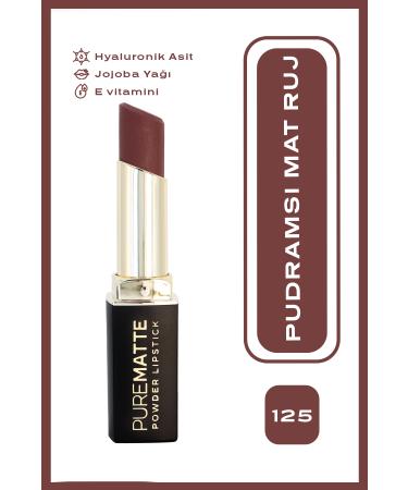 Golden Rose Pure Matte Powder Lipstick No: 125 - Powdered Matte Lipstick - 8691190548162