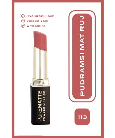 Golden Rose Pure Matte Powder Lipstick No: 113 - Powdered Matte Lipstick - 8691190533632