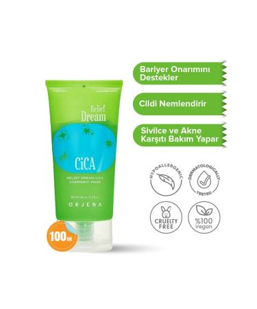 Orjena Relief Dream Cica Overnight Mask- Skin Barrier Repair Moisturizing Sleeping Mask-soothing-100ml - Buy Online on GoSupps.com