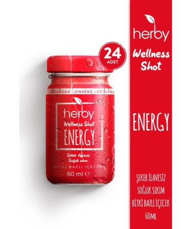 Herby Energy Ginseng Shot 24 Pack Energy Support Plant Based Drink 60 ml