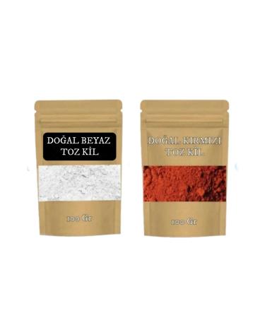 EMS AVM White Clay & Red Clay Natural Face Mask Clay Mask Powder Clay 2 X 100 Gr.