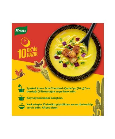Knorr Spicy Cheddar Soup 74g + Ezogelin 74g + Chicken Vermicelli 51g + Lentil 76g + Mother Daughter 70g - Buy Online on GoSupps.com