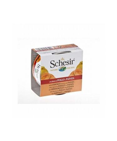 Schesir Chicken Fillet and Papaya Adult Dog Canned Food 150 gr