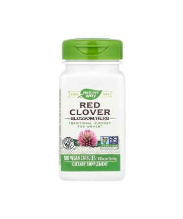 Nature's Way Red Clover Blossom/Herb 800 mg 100 Vegan Capsules (400 mg per Capsule) usa vers.3244