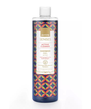 Avon Active Cleanse Grapefruit and Black Pepper Scented Men's Shower Gel 500 Ml.