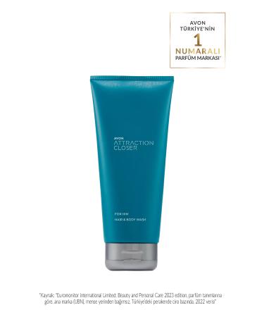 Avon Attraction Closer Men's Hair and Body Shampoo 200 Ml.