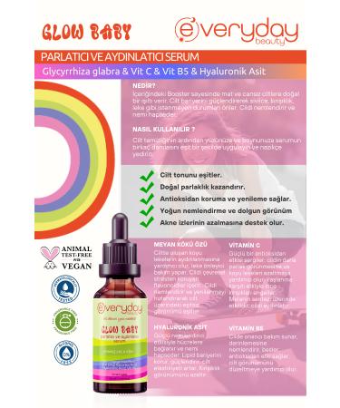 Everyday Beauty Glow Baby Vitamin C Brightening Illuminating Serum 30 ml Renewing Moisturizer Naturally Bright Skin - Buy Online on GoSupps.com