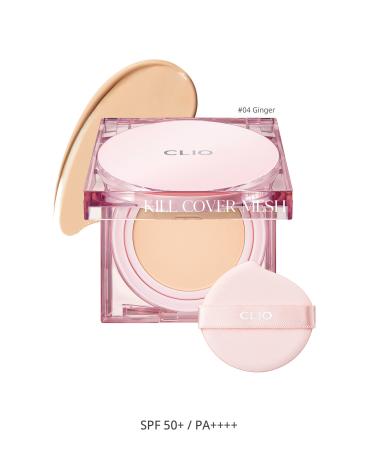 CLIO Intense Moisture and Shine Cushion Kill Cover Mesh Glow Cushion Refill Spf50 Pa (4 GINGER)