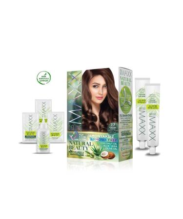 2 Pack Natural Beauty Ammonia Free Hair Dye 7.7 Caramel Brown - Lisinya alithestereo