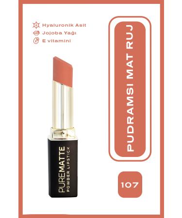 Golden Rose Pure Matte Powder Lipstick No: 107 - Powdered Matte Lipstick - 8691190533571