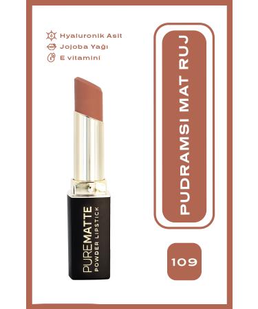 Golden Rose Pure Matte Powder Lipstick No: 109 - Powdered Matte Lipstick - 8691190533595