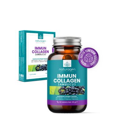 Naturagen Immun Collagen Sambucus (KARAM RVER) New Glass Bottle 30 Tablets