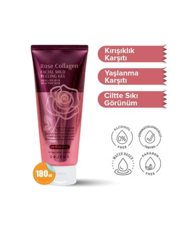 Orjena Rose Collagen Facial Mild Peeling Gel - Anti-Wrinkle and Anti-Aging Peeling Gel-180ml - Buy Online on GoSupps.com
