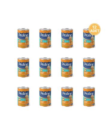 PROLINE Adult Dog Canned Food with Lamb and Pumpkin in Pate with Meat Pieces 395 Gr (12 Pieces)