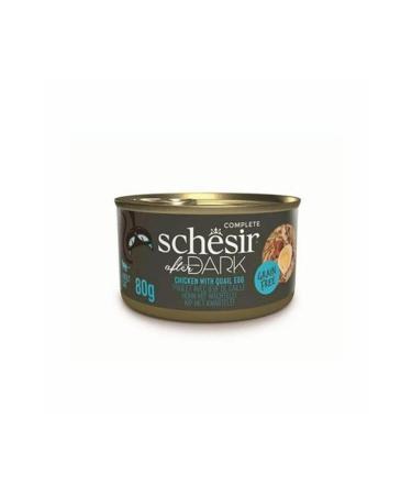 Schesir After Dark Adult Cat Canned Food with Chicken and Quail Eggs 80 gr - Petshopundan