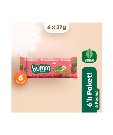 Humm Organic Organic Vegan Strawberry and Hazelnut Oatmeal Bar - 6 pieces