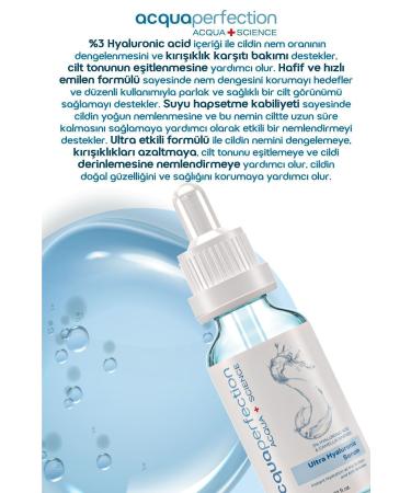 Acqua Perfection Ultra Intensive Moisturizing Plumping Effect Anti-Wrinkle 3% Hyaluronic Serum 30ml - Buy Online on GoSupps.com