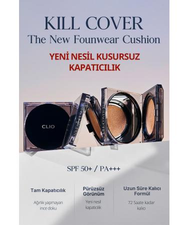 CLIO Permanent Concealer Cushion Kill Cover The New Foundation Cushion Refill (5 SAND) Spf50 Pa - Buy Online on GoSupps.com