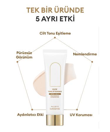 Missha Glow Sun Base SPF50+ Moisturizing Base with Sun Protection Effect for Bright Appearance 50ml