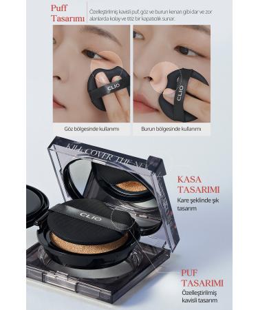 CLIO Permanent Concealer Cushion Kill Cover The New Foundation Cushion Refill Spf50 Pa (4 GINGER) - Buy Online on GoSupps.com