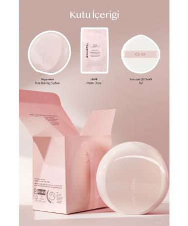 CLIO Blur Effect Vegan Cushion CLIO Veganwear Pure Blurring Cushion+Refill SPF50+ PA+++(2 Lingerie) - Buy Online on GoSupps.com