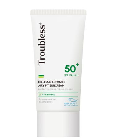 Troubless Oilles Mild Water Airy Fit Suncream Water Based Soothing Sun Cream 77 ml - Buy Online on GoSupps.com