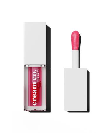 Cream Co. Lip Oil Gloss | Lip Gloss Moisturizing Lip Oil | Raspberry Flavor | Vitamin E