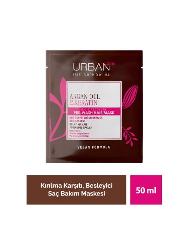 Urban Care Argan Oil & Keratin Nourishing Pre-Shower Hair Care Mask for Brittle Hair-vegan-50ml
