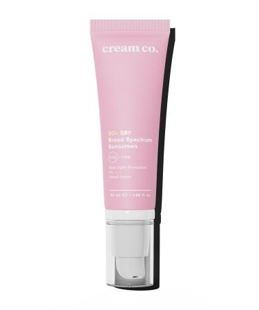 Cream Co. Spf 50 Sunscreen | Brightening Anti-Blemish Skin Tone Evener | All Skin Types