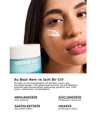 Cream Co. Moisturizer | Water-Based Moisturizing Face Cream Soothing Barrier Repair | All Skin Types - Buy Online on GoSupps.com