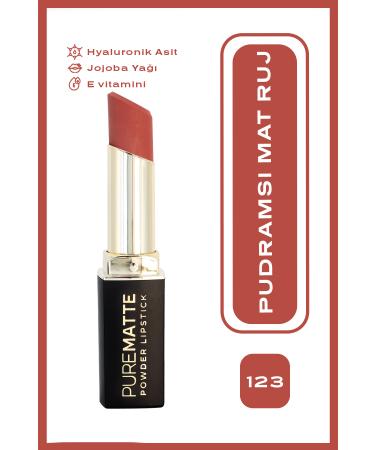 Golden Rose Pure Matte Powder Lipstick No: 123 - Pudral Mat Ruj - 8691190548148