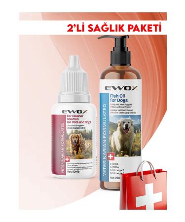 EWOX 2-Pack Health Pack for Dogs (Salmon Oil & Ear Cleaning Solution)