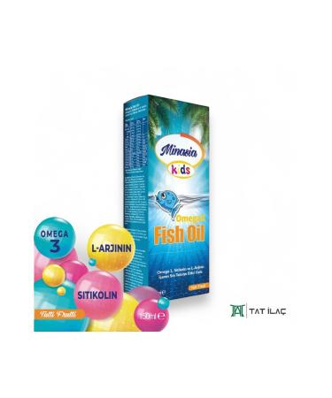 Minasia Kids Fish Oil Omega 3 Citicoline and L-arginine Containing Fish Oil Syrup - Buy Online on GoSupps.com