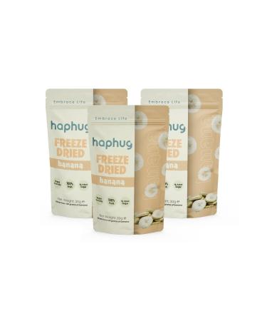 HapHug 3 Pack Freeze Dried Banana - Freeze Dried Fruit - Dried Fruit 3x30gr