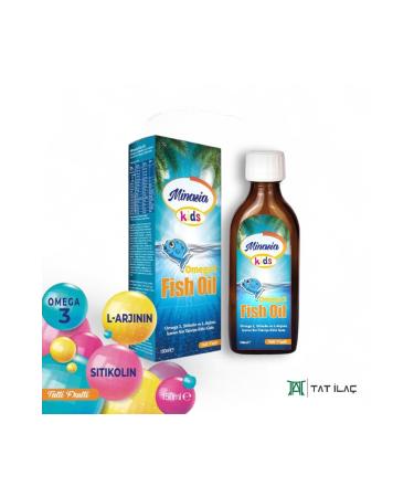 Minasia Kids Fish Oil Omega 3 Citicoline and L-arginine Containing Fish Oil Syrup
