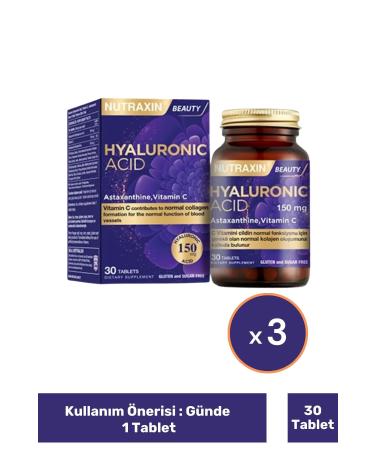 Nutraxin Hyaluronic Acid 30 Tablets x 3 Pieces