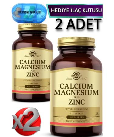 Solgar 2 Calcium Magnesium Plus Zinc-(Calcium-Magnesium-Zinc) 100 Tablets