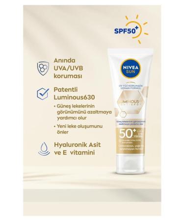 NIVEA Repairing and Protective Sun Cream Helping to Reduce Spots 40ml Spf50 Demb.1226 - Buy Online on GoSupps.com