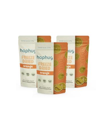 HapHug 3 Pack Freeze Dried Orange - Freeze Dried Fruit - Freeze Dry Dried Fruit 3x20gr