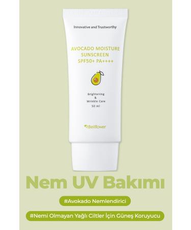 Bellflower Avocado and Centella Moisturizing Sunscreen Spf50+ Pa++++ 50ml - Buy Online on GoSupps.com