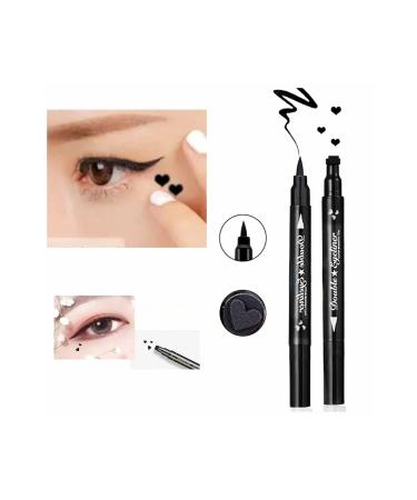 Lesvip's 3 Pieces Double-Sided Star Heart and Flower Stamped Black Felt Pencil Eyeliner Set - Buy Online on GoSupps.com