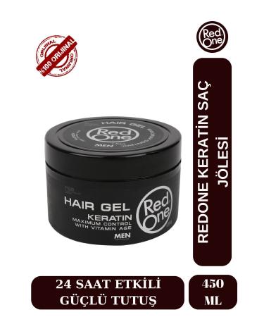 Red One Redone Natural Keratin Hair Styling Gel - Strong Hold and Shine 450 ml