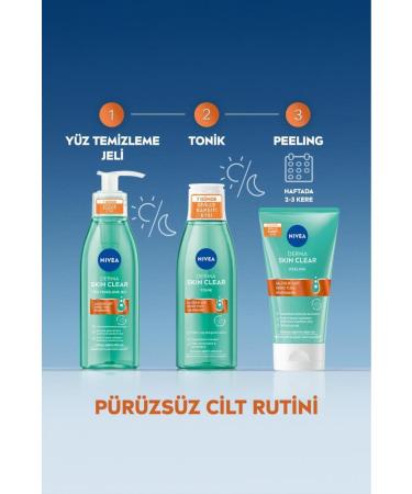 NIVEA Derma Skin Clear Anti-Acne Facial Cleanser Peeling 150ml Salicylic Acid Niacinamide Sea Salt - Buy Online on GoSupps.com
